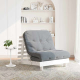Futon Sofa Bed with Mattress White 80x206x11 cm Solid Wood Pine 846757