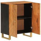 Side Cabinet Brown and Black 60x33.5x75 cm Solid Wood Mango 356785