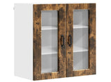 Wall Glass Cabinet PORTO Smoked Oak 60 x 31 x 80 cm 885440