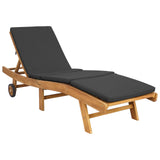 Sun Lounger Brown and Dark Grey Polyester 42032683