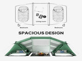 4-6 Man UV Protection Camping Tent - Green and White T3398P348680