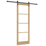 Sliding Door Natural and Black 83 x 232 cm 3332393