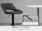 Bar Stools Set of 2, Swivel Counter Height Barstools with Back, Adjustable PU Leather Bar Chairs, T3398P328168