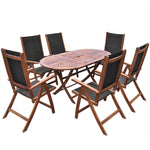 9 Piece Outdoor Dining Set with Cushions Solid Acacia Wood 42649