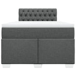 ZNTS Box Spring Bed with Mattress Dark Grey 120x200 cm Fabric 3285863