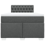ZNTS Box Spring Bed with Mattress Dark Grey 120x200 cm Fabric 3285863