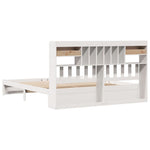 Bookcase Bed without Mattress White 180x200cm Super King Solid Wood Pine 3322426