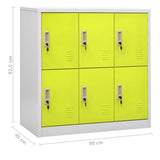 Locker Cabinets 5 pcs Light Grey and Green 90x45x92.5 cm Steel 3095238