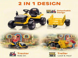 12V Ride on Tractor and Trailer with Remote Control, Music, Shifter, Start-Up Sound, for Kids Ages T3398P378931
