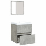 Bathroom Sink Cabinet with Basin and Mirror Concrete Grey 3114174