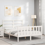 Bed Frame without Mattress White 140x200 cm Solid Wood Pine 3191907