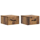 Wall-Mounted Bedside Cabinet 2 pcs Old Wood 34.5 x 33 x 20 cm 898612
