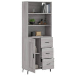 Highboard Grey Sonoma 69.5x34x180 cm Engineered Wood 3190043