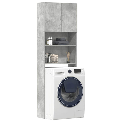 ZNTS Washing Machine Cabinet Concrete Grey 64x24x190 cm Engineered Wood 859130