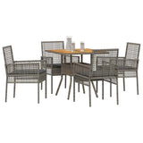 Garden Dining Set 5 pcs Grey Poly rattan 3334938