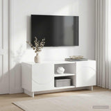 TV Stand 90 x 34.5 x 40 cm High Gloss White Engineered Wood 8011481
