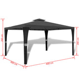 Gazebo Dark grey roof, black frame 41453