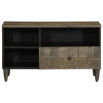 ZNTS TV Cabinet Black 80x33x46 cm Solid Wood Mango 4017809