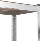 ZNTS 5-Layer Work Table with Shelves Silver Steel&Engineered Wood 152875