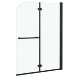 147193 Folding Shower Enclosure 2 Panels ESG 95x140 cm Black
