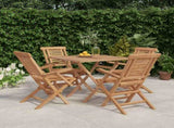 5 Piece Garden Dining Set Solid Wood Teak 3155035