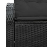 Garden Sofa with Cushion Black 124 x 62 x 69cm Poly Rattan 42006751