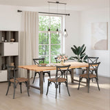 Dining Table Legs Natural Steel 2 pcs 100x cm Steel 4013323