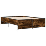 Bed Frame Smoked Oak Engineered wood, metal Double Durable 3279894