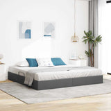 Storage Bed with Mattress Dark Grey 200 x 200 cm Fabric 3370035