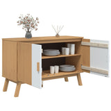 Sideboard OLDEN White and Brown 114x43x73.5 cm Solid Wood Pine 358611