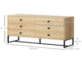 Bedroom Chest of Drawers, 6 Drawer Dresser, Sideboard Cabinet with Zigzag Design and Metal Base, T3398P547929