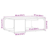 Coffee Table Artisan Oak 90x67x33 cm Engineered Wood 856553