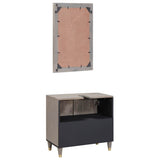 Bathroom Cabinet Set Wall-mounted 2 pcs Grey Solid Mango Wood 3310153