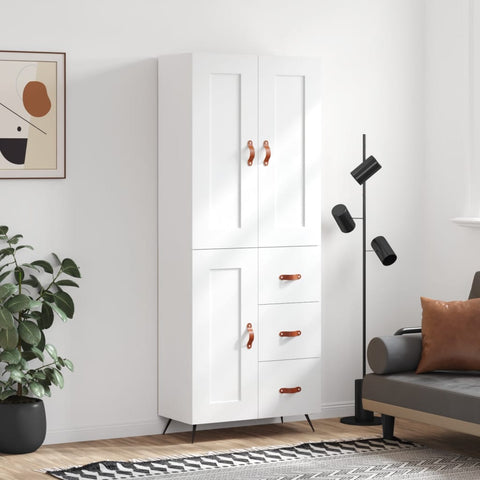 Highboard White 69.5x34x180 cm Engineered Wood 3199977