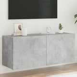 TV Wall Cabinet with LED Lights Concrete Grey 100x35x41 cm 837326