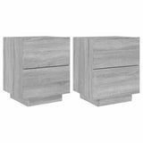Bedside Cabinets with LED Lights 2 pcs Grey Sonoma Engineered Wood 836746
