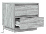 Bedside Cabinet Grey 39 x 34.5 x 50 cm Engineered wood 869620