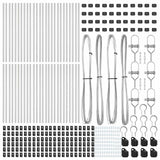 Embedded Fence Post 52 pcs Silver Powder-Coated Steel 3350150
