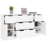 3 Piece Sideboard Set White Engineered Wood 3115820