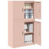 Storage Cabinet 2 pcs Pink 90 x 40 x 160 cm Steel Lockable 3438712