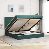 Ottoman Bed with Mattresses Dark Green 180x200cm Velvet 3313490