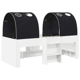 Bed with Tunnel 4 pcs White and Black Engineered Wood 3423550