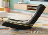 Floor Chair, Folding Floor Sofa with Adjustable Backrest, Wide Seat, Swivel Base, Black T3398P554112