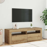 TV Cabinet with LED Lights Artisan Oak 120x35x40 cm Engineered Wood 856320
