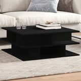 ZNTS Coffee Table Black 70x70x29 cm Engineered Wood 840745