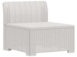 3-Seater Garden Sofa Rattan Look PP White 3443816