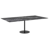 Table Top Black 120x65 cm 8mm Tempered Glass with Marble Design 322276