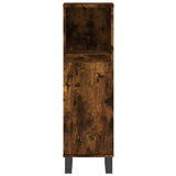 3 Piece Bathroom Cabinet Set Smoked Oak Engineered Wood 3187802