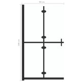 151182 Foldable Walk-in Shower Wall Transparent ESG Glass 90x190 cm
