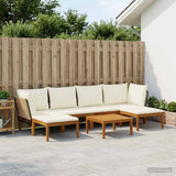 7 pcs Solid Acacia Wood & Rope Natural 3407784